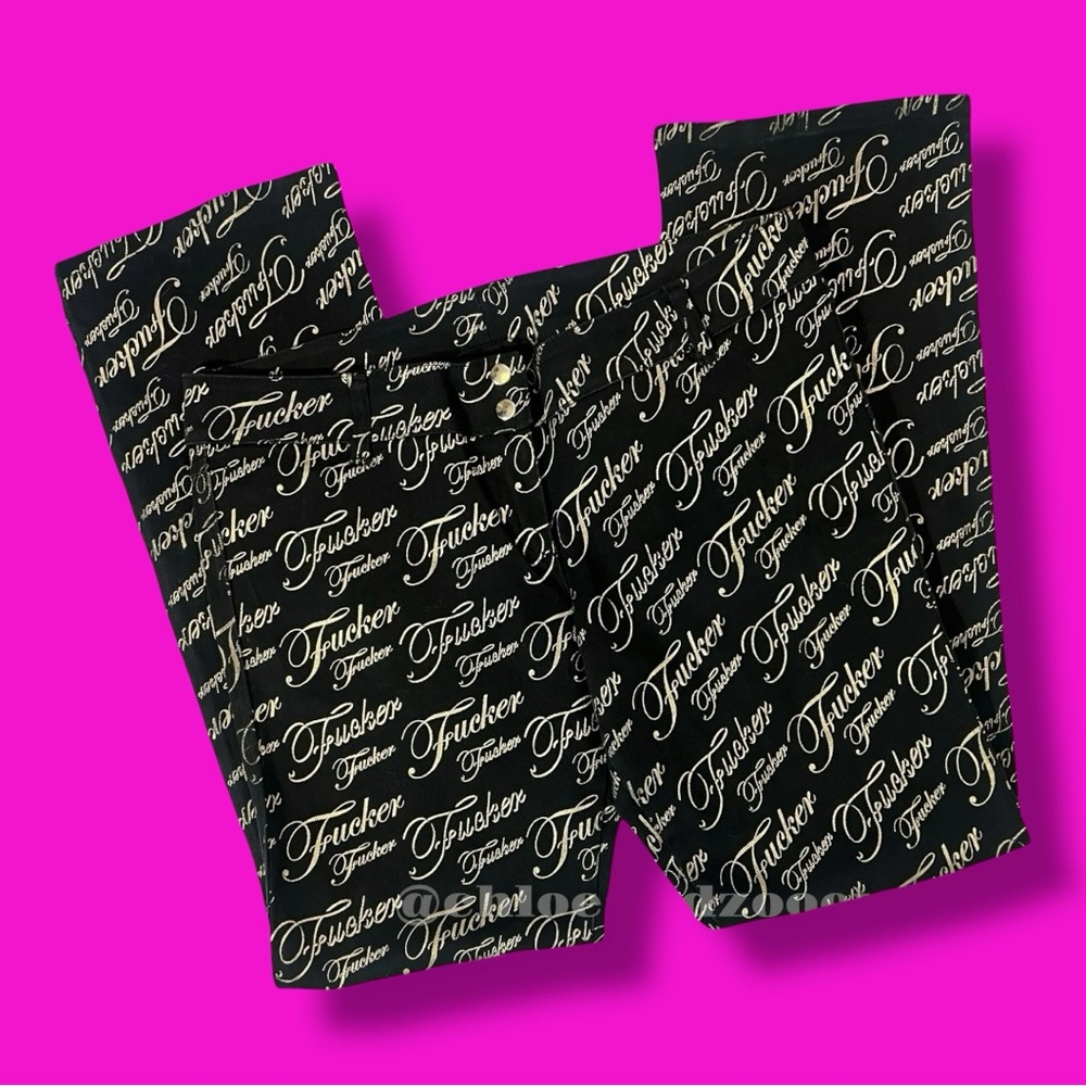 LIP SERVICE Vintage 2001 Rock Sl*t Stretch F**k’n Twill Pants RARE FIND XL Y2K